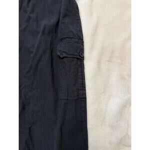 Collections Etc Women’s Black Wide-Leg Cropped Pants Linen Blend Size XXL